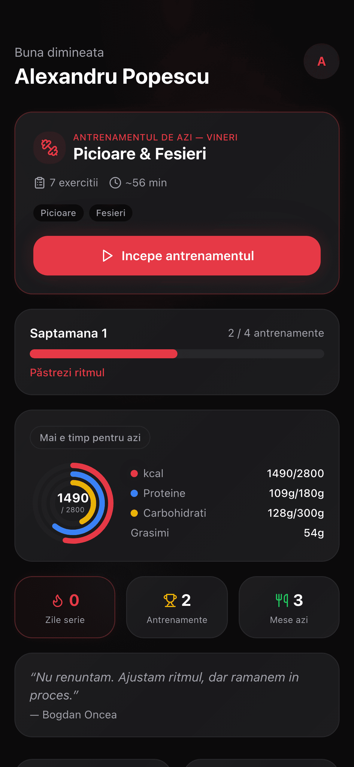 Dashboard zilnic
