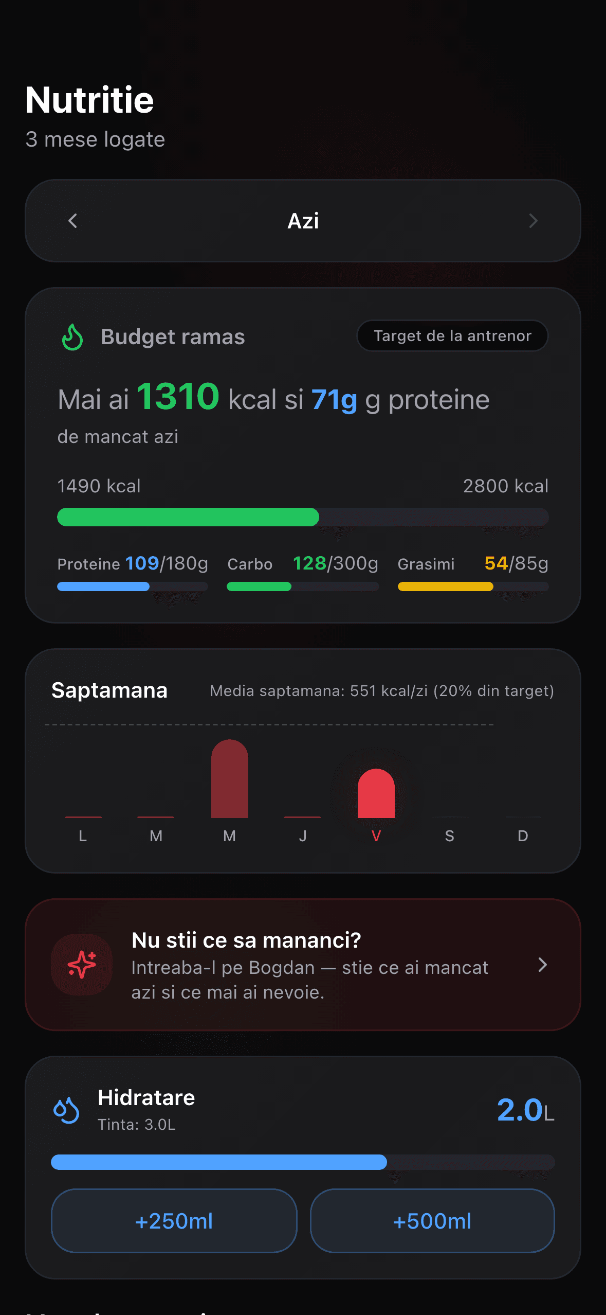 Nutritie cu target de la antrenor